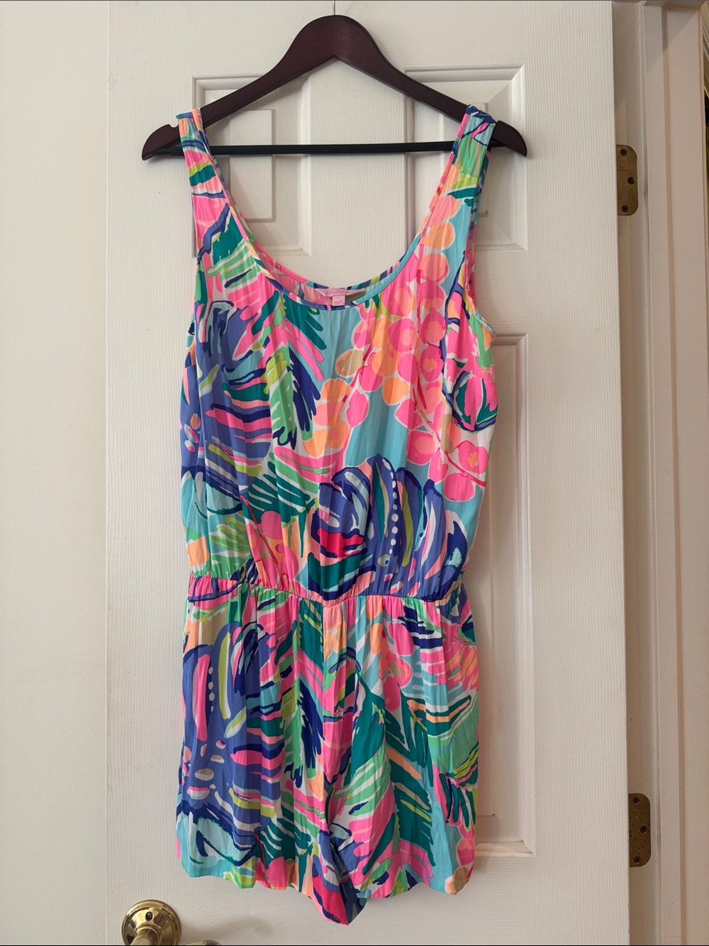 Bright Tropical Print Romper in Multicolor
